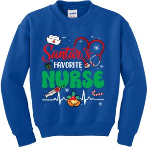 Santas Favorite Nurse Christmas Xmas Nursing Gift Kids Sweatshirt