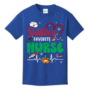 Santas Favorite Nurse Christmas Xmas Nursing Gift Kids T-Shirt