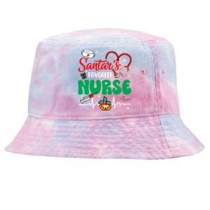 Santas Favorite Nurse Christmas Xmas Nursing Gift Tie-Dyed Bucket Hat