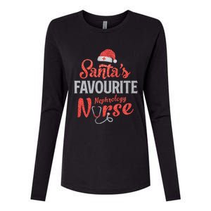 Santas Favorite Nephrology Nurse Christmas Nursing Xmas Gift Womens Cotton Relaxed Long Sleeve T-Shirt