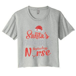 Santas Favorite Nephrology Nurse Christmas Nursing Xmas Gift Women's Crop Top Tee