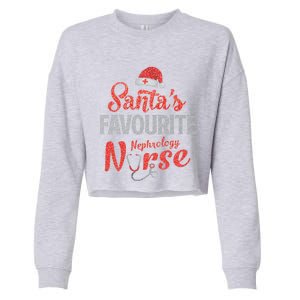 Santas Favorite Nephrology Nurse Christmas Nursing Xmas Gift Cropped Pullover Crew