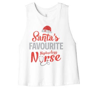 Santas Favorite Nephrology Nurse Christmas Nursing Xmas Gift Women's Racerback Cropped Tank