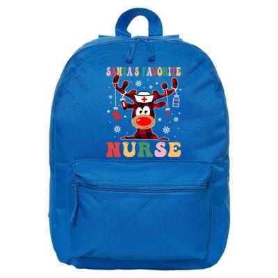 Santas Favorite Nurse Christmas Reindeer Rn Cna Icu Scurb Meaningful Gift 16 in Basic Backpack