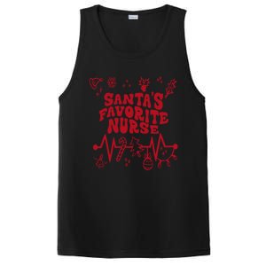 Santas Favorite Nurse Groovy Christmas Stethoscope Heartbeat Cute Gift PosiCharge Competitor Tank