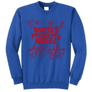 Santas Favorite Nurse Groovy Christmas Stethoscope Heartbeat Cute Gift Sweatshirt