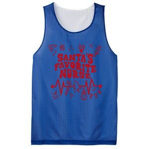 Santas Favorite Nurse Groovy Christmas Stethoscope Heartbeat Cute Gift Mesh Reversible Basketball Jersey Tank