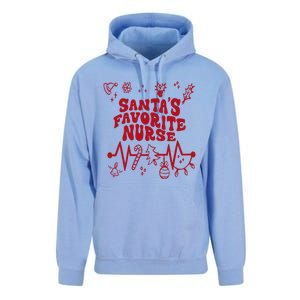 Santas Favorite Nurse Groovy Christmas Stethoscope Heartbeat Cute Gift Unisex Surf Hoodie