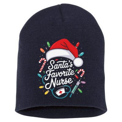 Santa Favorite Nurse Holiday For Medical Professionals Short Acrylic Beanie