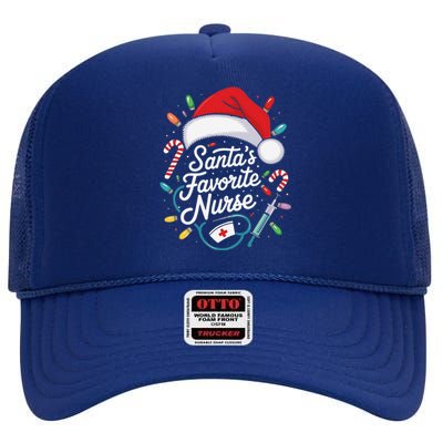 Santa Favorite Nurse Holiday For Medical Professionals High Crown Mesh Back Trucker Hat