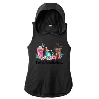 SantaS Favorite Nurse Ing Coffee Christmas Xmas Scrub Funny Gift Ladies PosiCharge Tri-Blend Wicking Draft Hoodie Tank