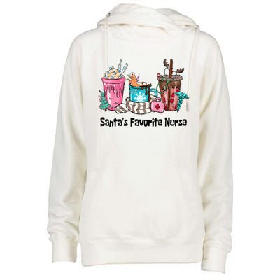 SantaS Favorite Nurse Ing Coffee Christmas Xmas Scrub Funny Gift Womens Funnel Neck Pullover Hood