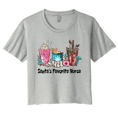 SantaS Favorite Nurse Ing Coffee Christmas Xmas Scrub Funny Gift Women's Crop Top Tee