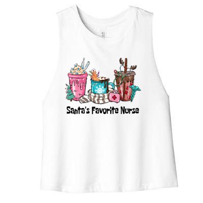 SantaS Favorite Nurse Ing Coffee Christmas Xmas Scrub Funny Gift Women's Racerback Cropped Tank