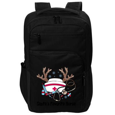 SantaS Favorite Nurse Life Christmas Reindeer Xmas Scrub Gift Impact Tech Backpack