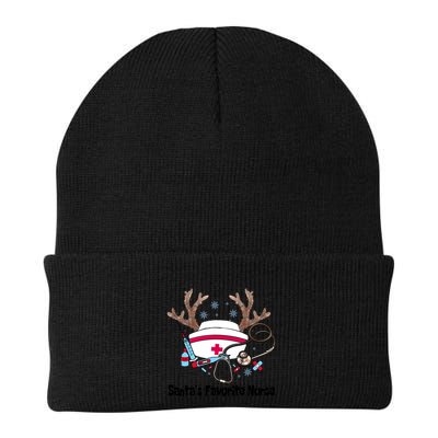 SantaS Favorite Nurse Life Christmas Reindeer Xmas Scrub Gift Beanie
