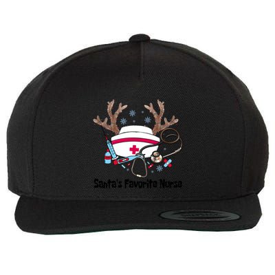 SantaS Favorite Nurse Life Christmas Reindeer Xmas Scrub Gift Wool Snapback Cap