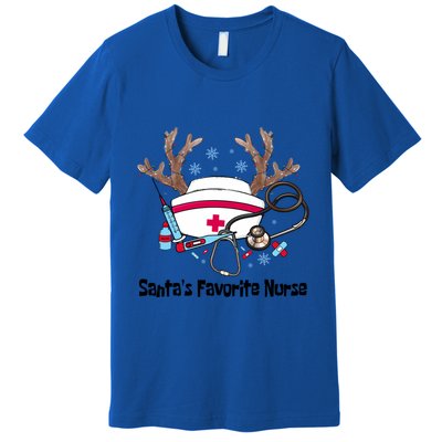 SantaS Favorite Nurse Life Christmas Reindeer Xmas Scrub Gift Premium T-Shirt