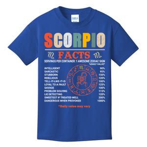 Scorpio Facts October November Birthday Zodiac Sign Gift Kids T-Shirt