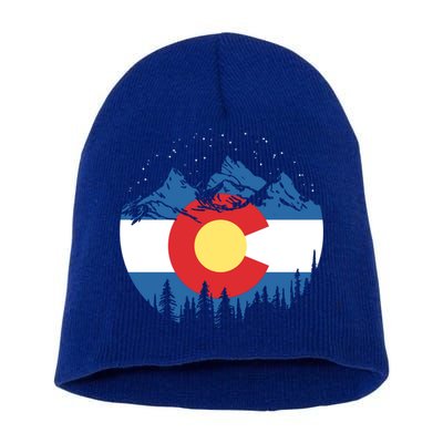 State Flag Of Colorado Vintage Night Stars Design Cute Gift Short Acrylic Beanie