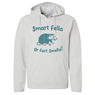 Smart Fella Or Fart Smella Vintage Style Performance Fleece Hoodie