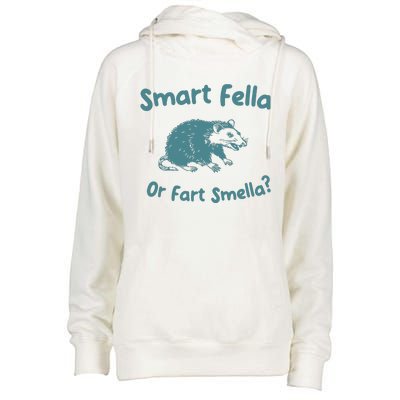 Smart Fella Or Fart Smella Vintage Style Womens Funnel Neck Pullover Hood