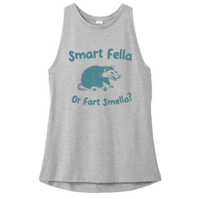 Smart Fella Or Fart Smella Vintage Style Ladies PosiCharge Tri-Blend Wicking Tank