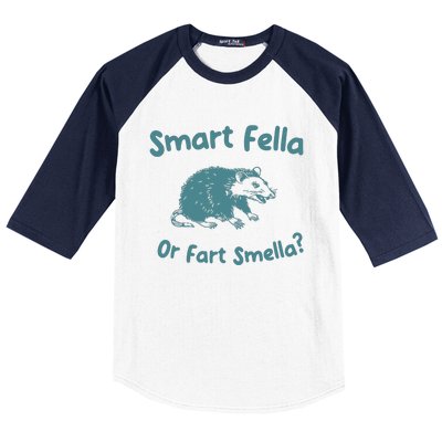 Smart Fella Or Fart Smella Vintage Style Baseball Sleeve Shirt