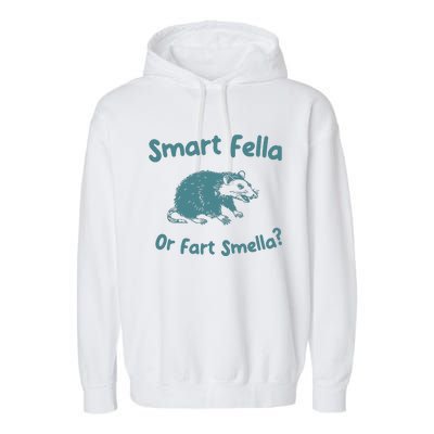 Smart Fella Or Fart Smella Vintage Style Garment-Dyed Fleece Hoodie