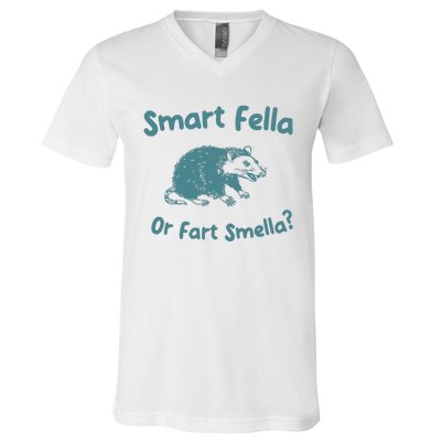 Smart Fella Or Fart Smella Vintage Style V-Neck T-Shirt