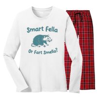 Smart Fella Or Fart Smella Vintage Style Women's Long Sleeve Flannel Pajama Set 