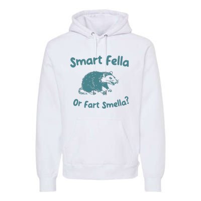 Smart Fella Or Fart Smella Vintage Style Premium Hoodie