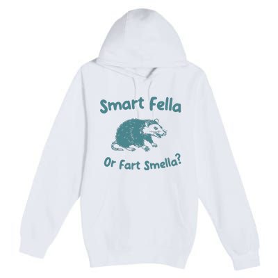 Smart Fella Or Fart Smella Vintage Style Premium Pullover Hoodie