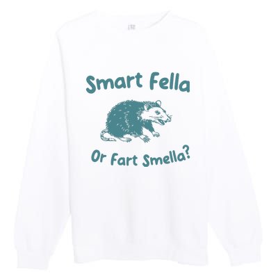 Smart Fella Or Fart Smella Vintage Style Premium Crewneck Sweatshirt