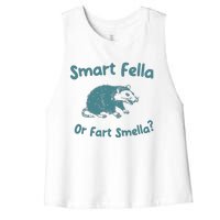 Smart Fella Or Fart Smella Vintage Style Women's Racerback Cropped Tank