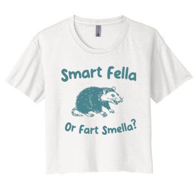 Smart Fella Or Fart Smella Vintage Style Women's Crop Top Tee