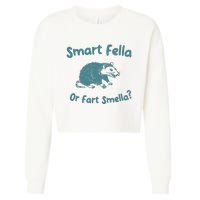 Smart Fella Or Fart Smella Vintage Style Cropped Pullover Crew