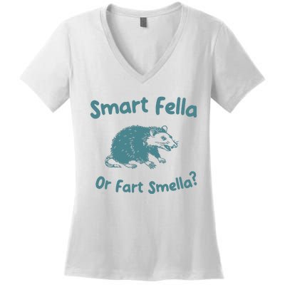 Smart Fella Or Fart Smella Vintage Style Women's V-Neck T-Shirt