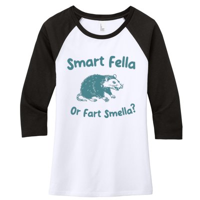 Smart Fella Or Fart Smella Vintage Style Women's Tri-Blend 3/4-Sleeve Raglan Shirt