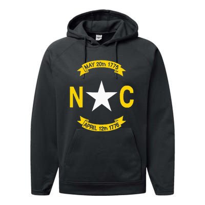 State Flag Of North Carolina Performance Fleece Hoodie