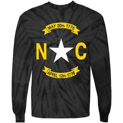 State Flag Of North Carolina Tie-Dye Long Sleeve Shirt