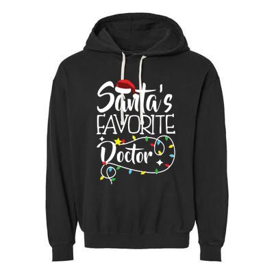 Santas Favorite OB/GYN Christmas Obstetrician Gynecologist Garment-Dyed Fleece Hoodie