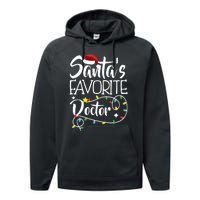 Santas Favorite OB/GYN Christmas Obstetrician Gynecologist Performance Fleece Hoodie