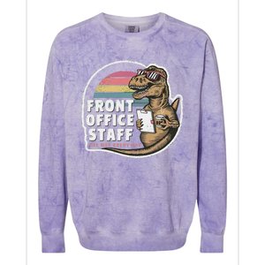 School Front Office Staff All Day Secretary Admin Dinosaur Colorblast Crewneck Sweatshirt