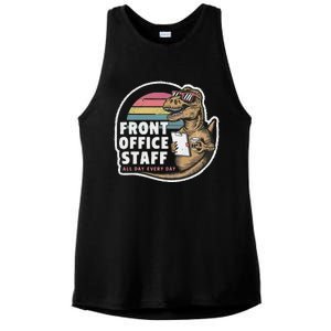 School Front Office Staff All Day Secretary Admin Dinosaur Ladies PosiCharge Tri-Blend Wicking Tank