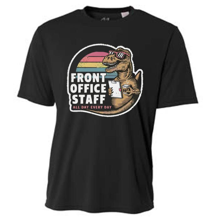 School Front Office Staff All Day Secretary Admin Dinosaur Cooling Performance Crew T-Shirt