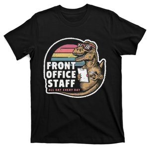 School Front Office Staff All Day Secretary Admin Dinosaur T-Shirt