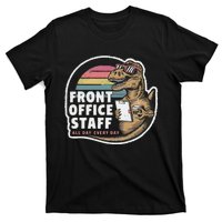 School Front Office Staff All Day Secretary Admin Dinosaur T-Shirt