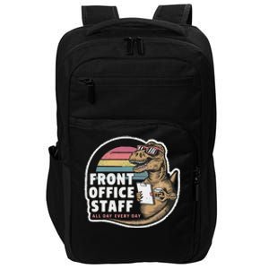 School Front Office Staff All Day Secretary Admin Dinosaur Impact Tech Backpack