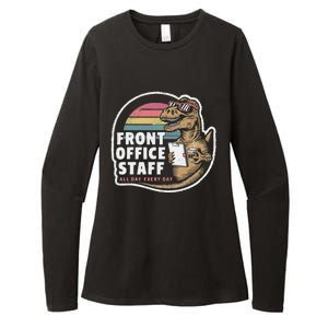 School Front Office Staff All Day Secretary Admin Dinosaur Womens CVC Long Sleeve Shirt